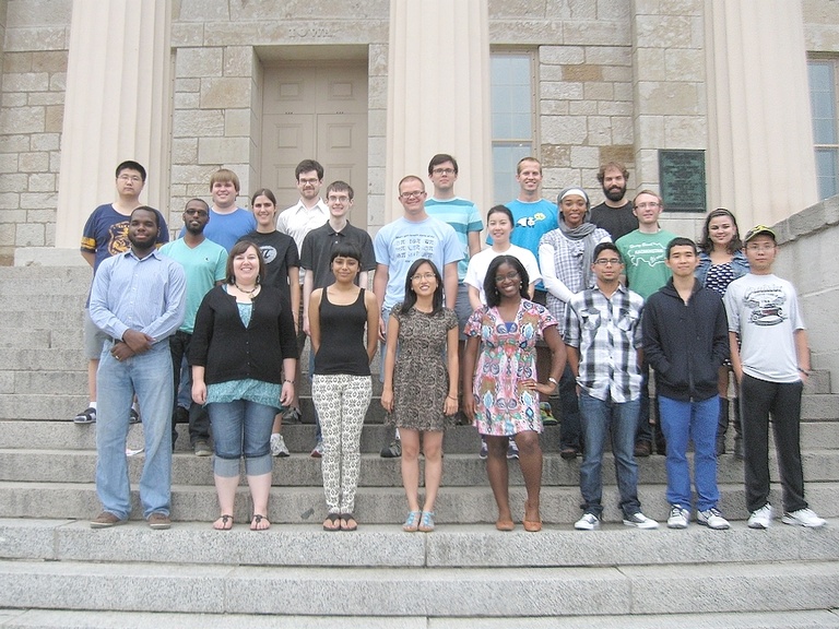 New grad students stand for a group photo in August 2013