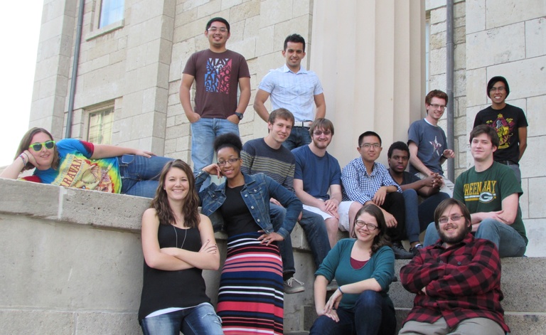 New grad students stand for a group photo in August 2014