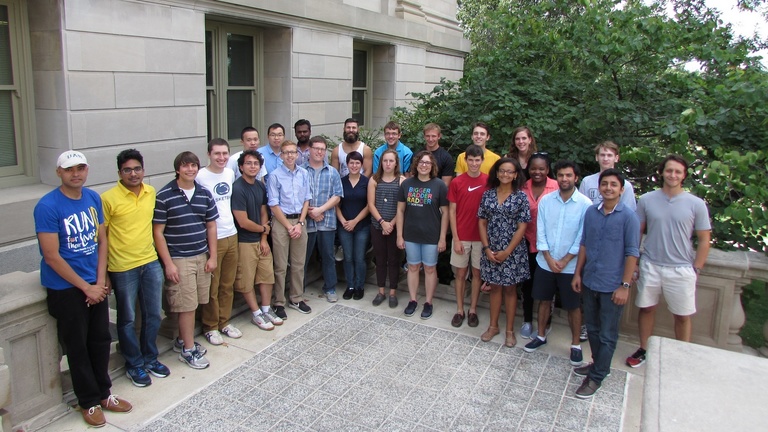 New grad students stand for a group photo in August 2016